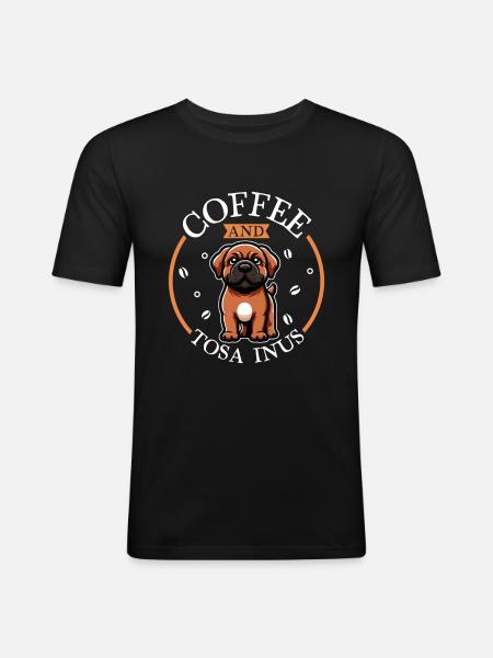 Coffee and Tosa Inu - Men's Slim Fit T-Shirt - black