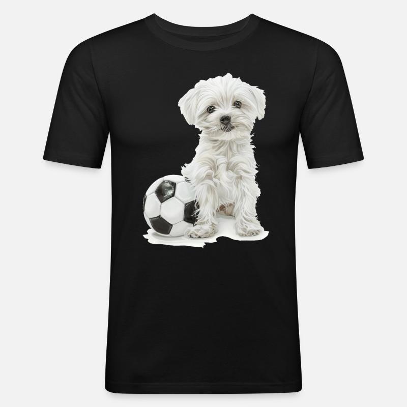 maltesisch - Männer Slim Fit T-Shirt - Schwarz
