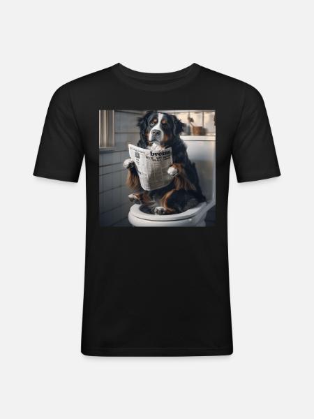 Berner Sennenhund - Männer Slim Fit T-Shirt - Schwarz