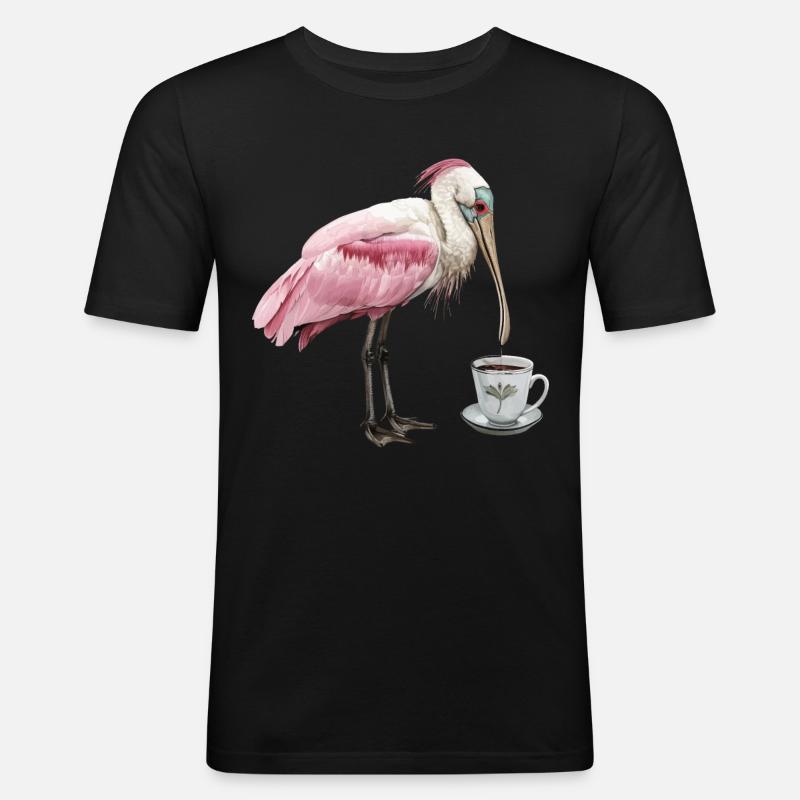 Löffel Kaffee - Männer Slim Fit T-Shirt - Schwarz