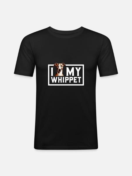 I love my whippet - Men's Slim Fit T-Shirt - black