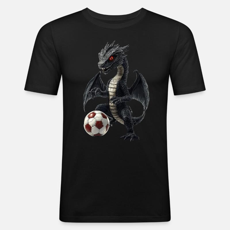 Drachen - Männer Slim Fit T-Shirt - Schwarz