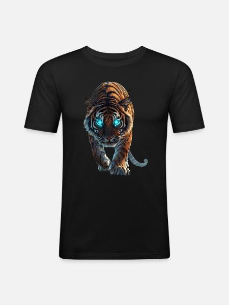 Tiger - Männer Slim Fit T-Shirt - Schwarz
