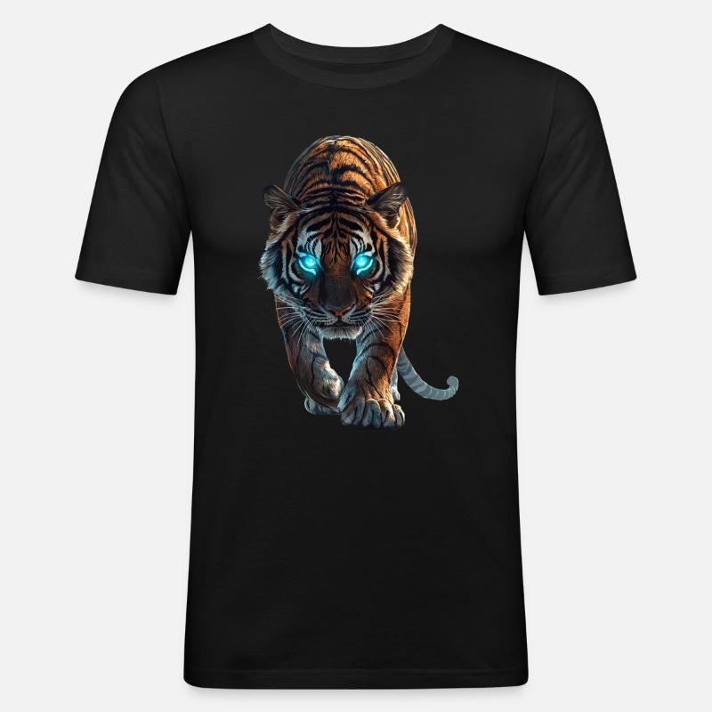 Tiger - Männer Slim Fit T-Shirt - Schwarz