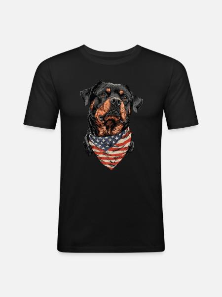 Rottweiler - Männer Slim Fit T-Shirt - Schwarz