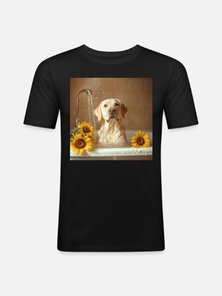 Labrador Retriever - Männer Slim Fit T-Shirt - Schwarz