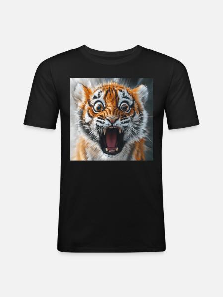 Tiger - Männer Slim Fit T-Shirt - Schwarz