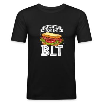 Nur hier für das BLT - Männer Slim Fit T-Shirt - Schwarz - Vorne - Nik (191cm)