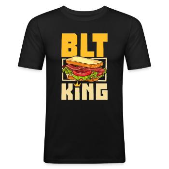 BLT King - Männer Slim Fit T-Shirt - Schwarz - Vorne - Nik (191cm)