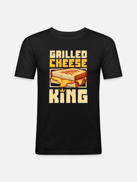 Grilled Cheese Sandwich King - Men's Slim Fit T-Shirt - black