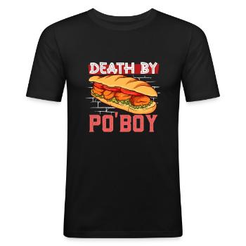 Death by Po' Boy - Männer Slim Fit T-Shirt - Schwarz - Vorne - Nik (191cm)
