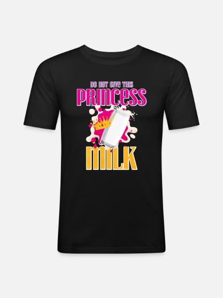Milch - Männer Slim Fit T-Shirt - Schwarz