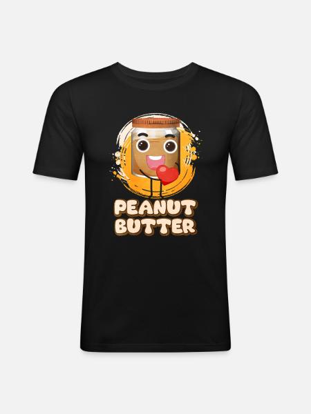 Erdnussbutter - Männer Slim Fit T-Shirt - Schwarz