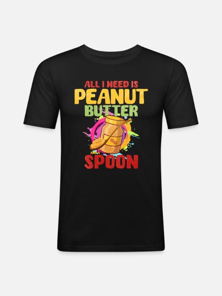 Erdnussbutter - Männer Slim Fit T-Shirt - Schwarz