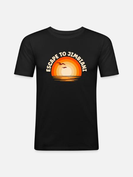 I'm fleeing to Jambiani - Men's Slim Fit T-Shirt - black