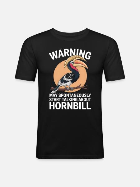 Nashornvogel - Männer Slim Fit T-Shirt - Schwarz