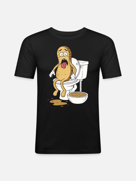 Erdnussbutter - Männer Slim Fit T-Shirt - Schwarz