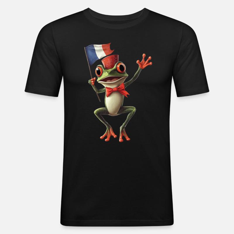 Frosch - Männer Slim Fit T-Shirt - Schwarz