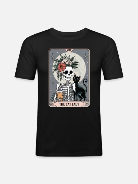 Tarotkarte - Männer Slim Fit T-Shirt - Schwarz