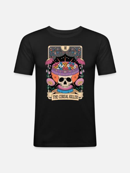 Tarotkarte - Männer Slim Fit T-Shirt - Schwarz