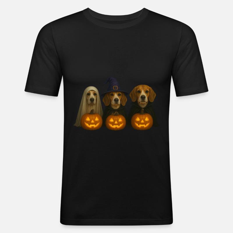 Beagle - Männer Slim Fit T-Shirt - Schwarz