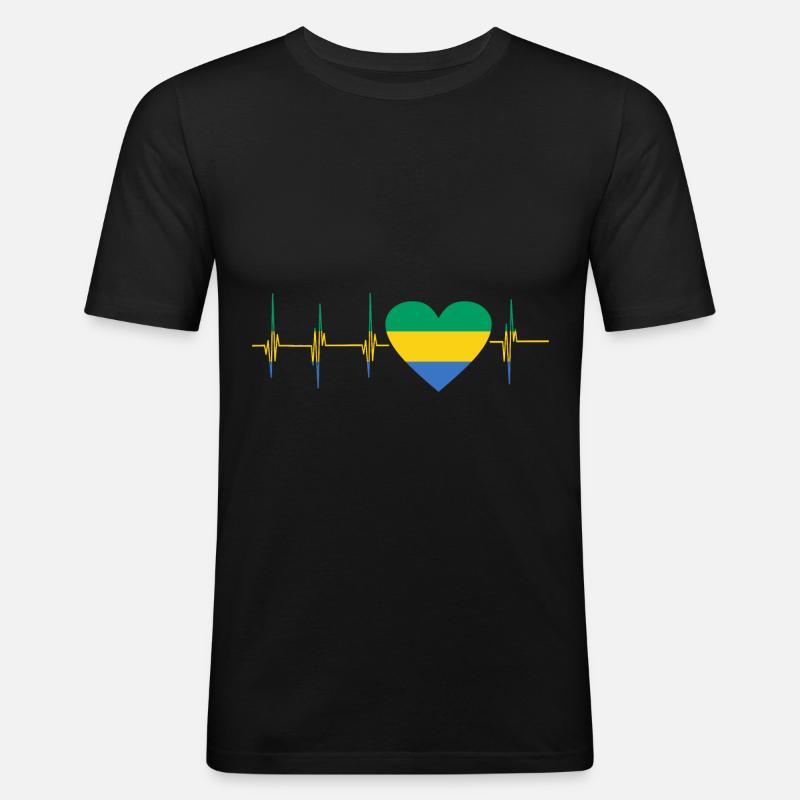 Gabun Afrika Geschenkidee - Männer Slim Fit T-Shirt - Schwarz