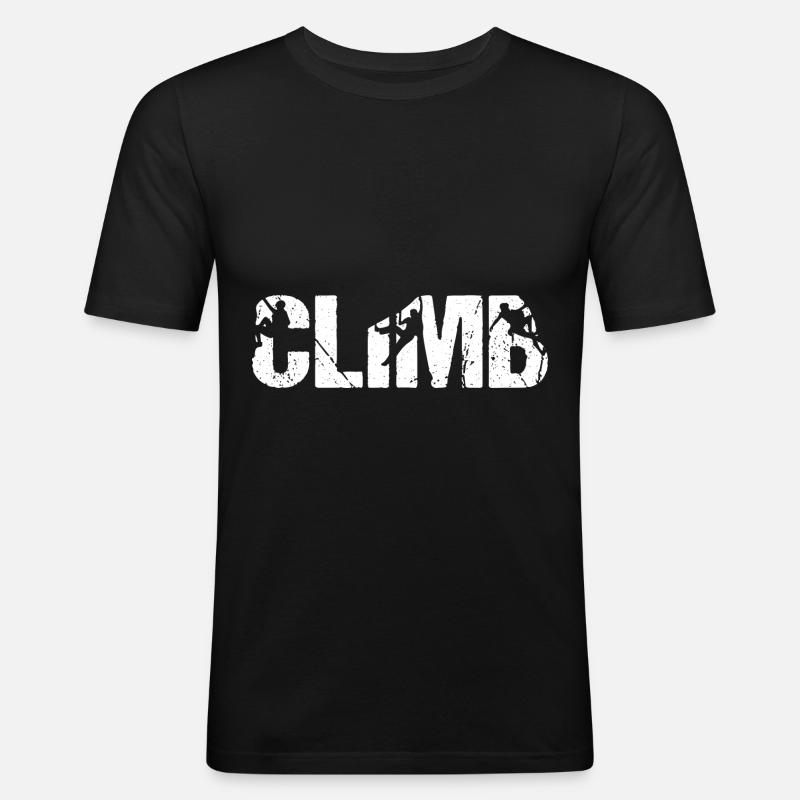 CLIMB Escalade Alpinisme Devise - T-shirt près du corps Homme - noir