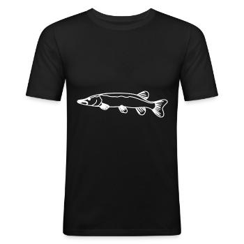 Brochet - T-shirt près du corps Homme - noir - Devant - Nik (191cm)