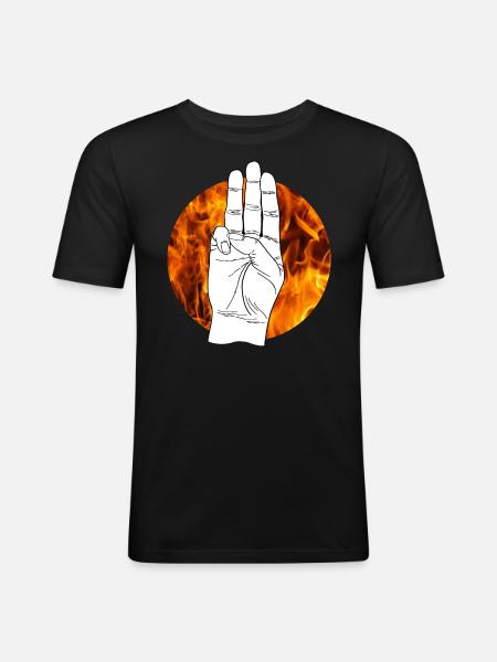 Hommage de signe de la main par Panem Hunger Games - T-shirt près du corps Homme - noir