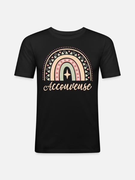 Cadeau Accouveuse. Boho Rainbow accouveuse. - T-shirt près du corps Homme - noir