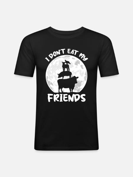 Vegetarian Vegan Vegetarian Gift - Men's Slim Fit T-Shirt - black