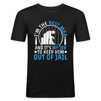 Im the best man - Men's Slim Fit T-Shirt - black - Front - Nik (191cm)