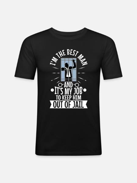 Im the best man - Männer Slim Fit T-Shirt - Schwarz