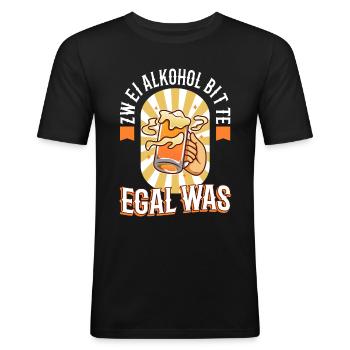 Two alcohols please no matter what - Men's Slim Fit T-Shirt - black - Front - Nik (191cm)
