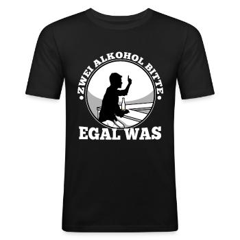 Two alcohols please no matter what - Men's Slim Fit T-Shirt - black - Front - Nik (191cm)