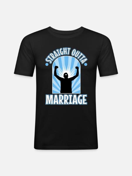 Straight Outta Marriage - Men's Slim Fit T-Shirt - black