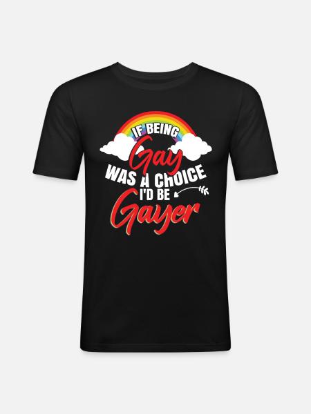 Gay LGBTQ Pride Awareness - Men's Slim Fit T-Shirt - black