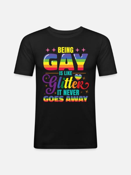 LGBT Rainbow Gay Apparel - Men's Slim Fit T-Shirt - black