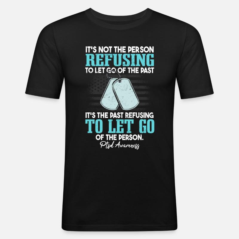 Veteran PTBS-Krieger - Männer Slim Fit T-Shirt - Schwarz