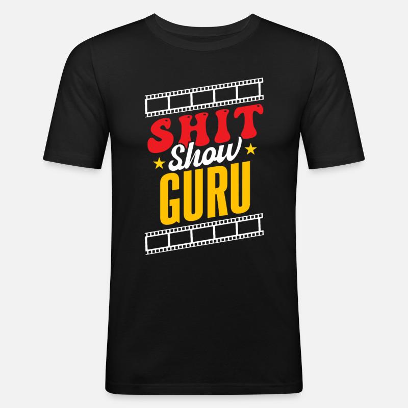 Scheiße-Show-Guru - Männer Slim Fit T-Shirt - Schwarz