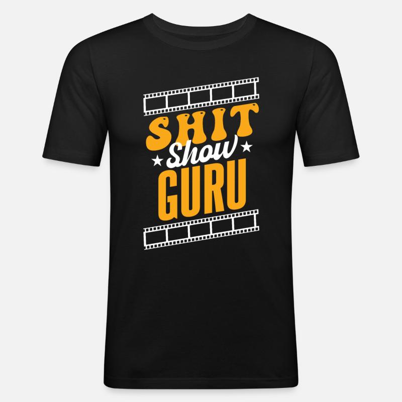 Scheiße-Show-Guru - Männer Slim Fit T-Shirt - Schwarz