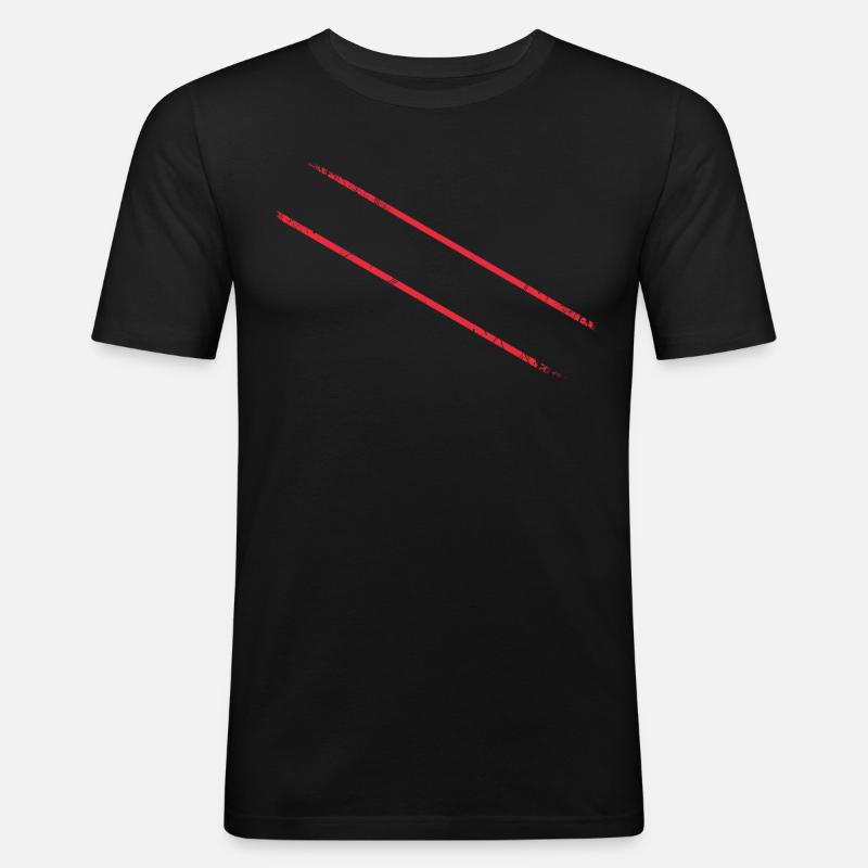 Linien Diagonal - Element - Männer Slim Fit T-Shirt - Schwarz