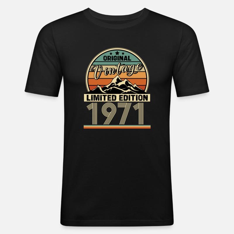 1971 - Männer Slim Fit T-Shirt - Schwarz