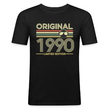 1990 - Men's Slim Fit T-Shirt - black - Front - Nik (191cm)
