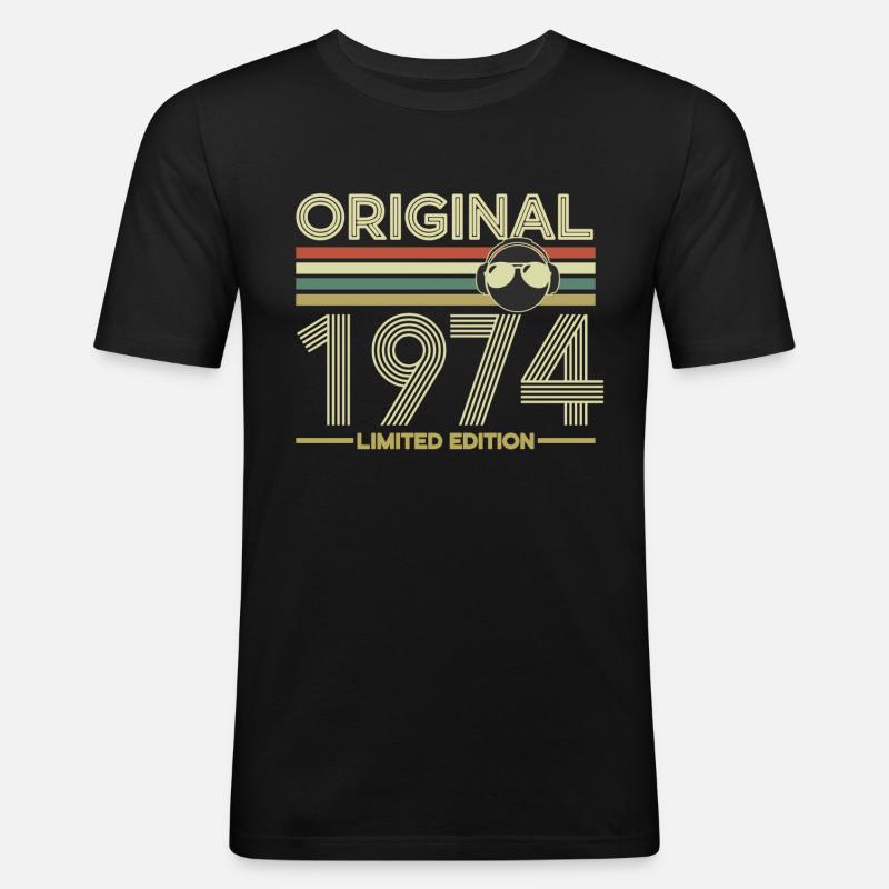 1974 - Slim Fit T-shirt herr - svart