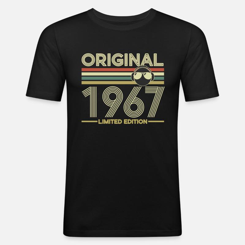 1967 - Männer Slim Fit T-Shirt - Schwarz