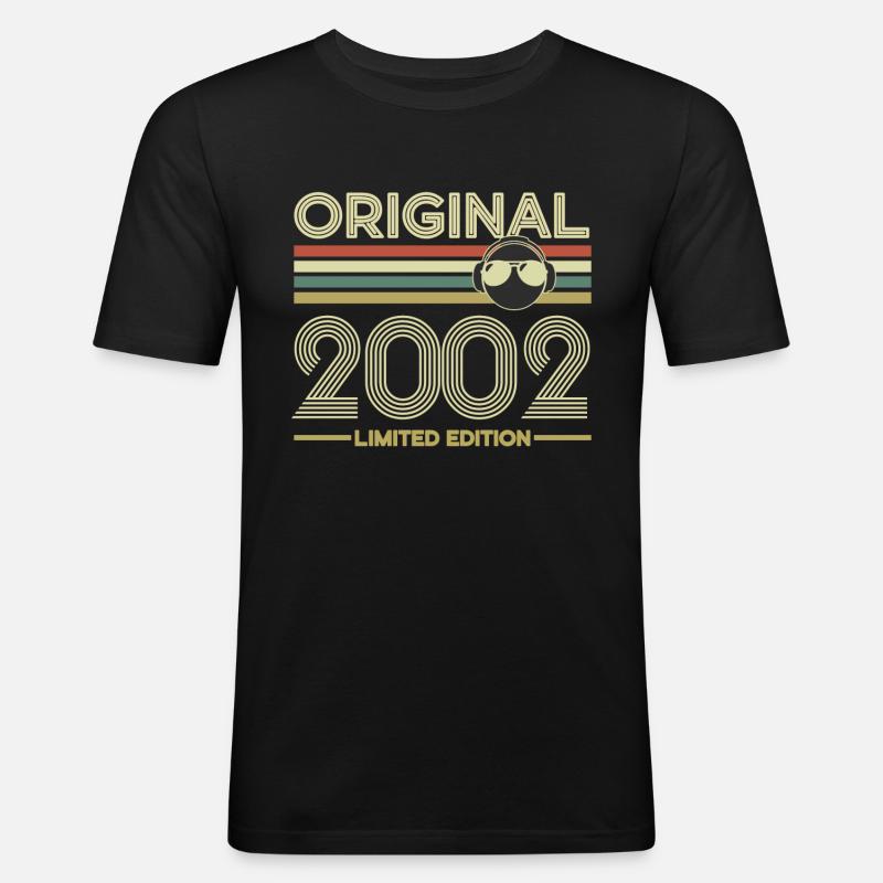 2002 - Männer Slim Fit T-Shirt - Schwarz