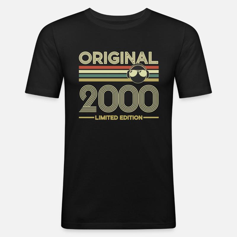 2000 - Männer Slim Fit T-Shirt - Schwarz