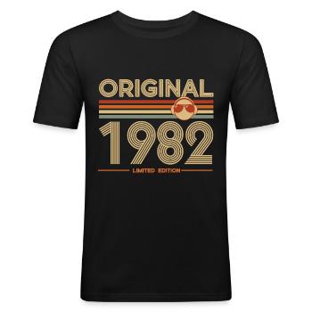 1982 - Men's Slim Fit T-Shirt - black - Front - Nik (191cm)