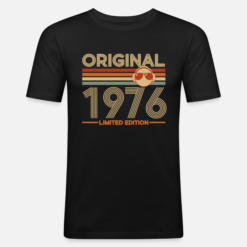 1976 - Männer Slim Fit T-Shirt - Schwarz